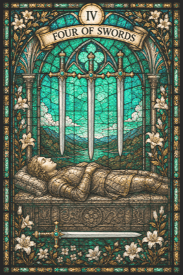 ソードの4(Four of Swords)のタロットカード